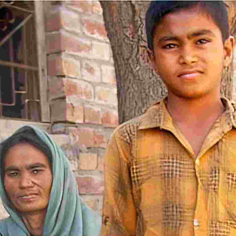 Nadish with his mother after he escaped and was rescued from child slavery