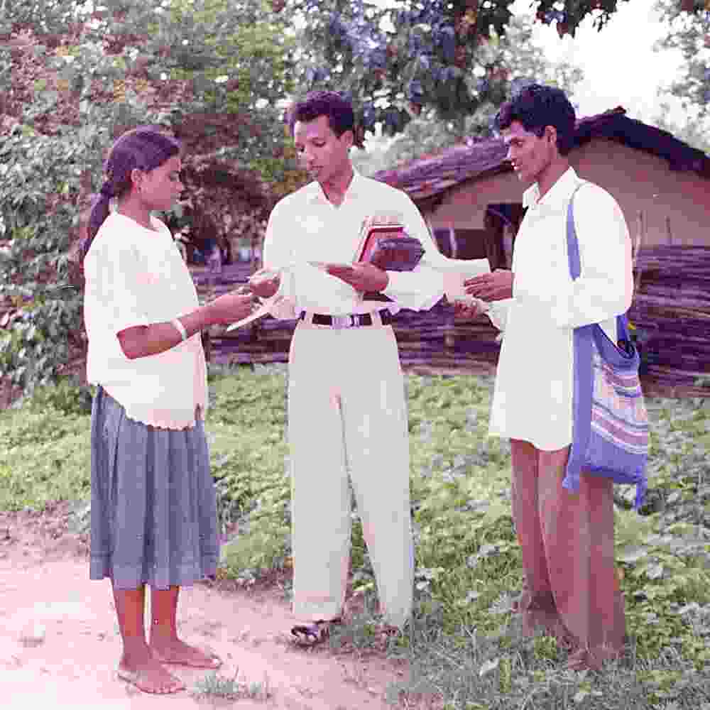 GFA World national missionaries sharing the gospel to villagers