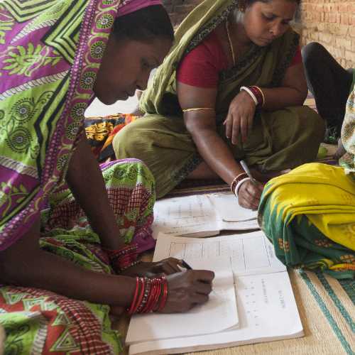Woman studying in GFA World adult literacy class