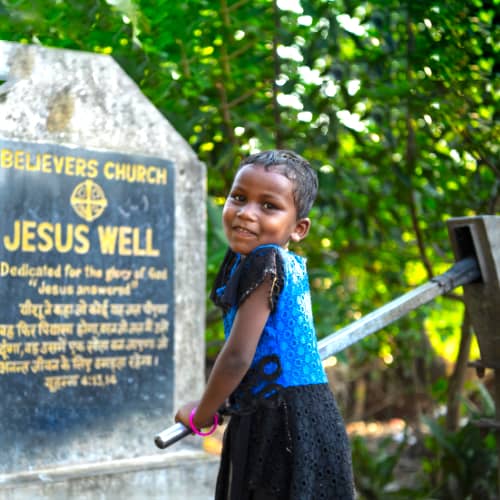 GFA World (Gospel for Asia) Jesus Wells help combat physical water scarcity by providing clean water to villages