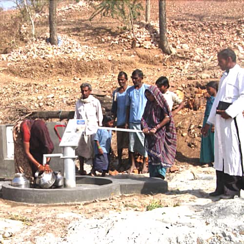 GFA World national missionary helped install clean water Jesus Wells for this village
