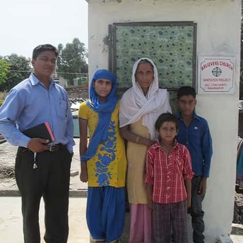 GFA World pastor Raanan helped Aalia and her family receive an outdoor toilet
