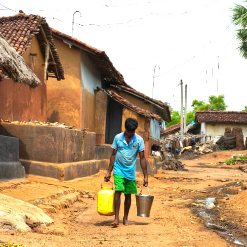 Walking long distances to acquire water that is often contaminated