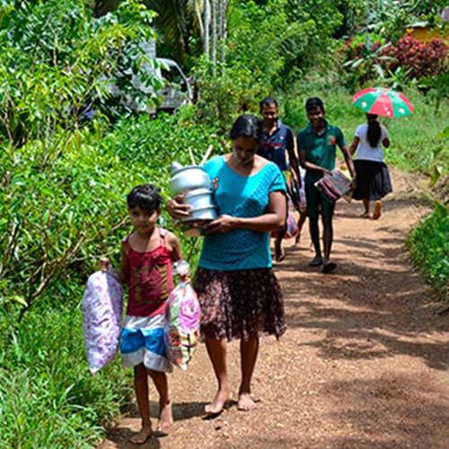GFA World (Gospel for Asia) disaster relief supplies recipients in Sri Lanka