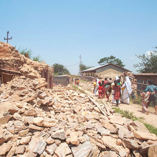Earthquake destruction in Nepal