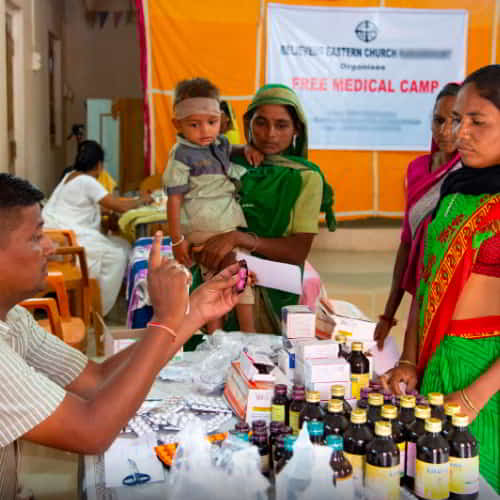 GFA World medical ministry camps provide free vitamins and medicine to patients in poverty