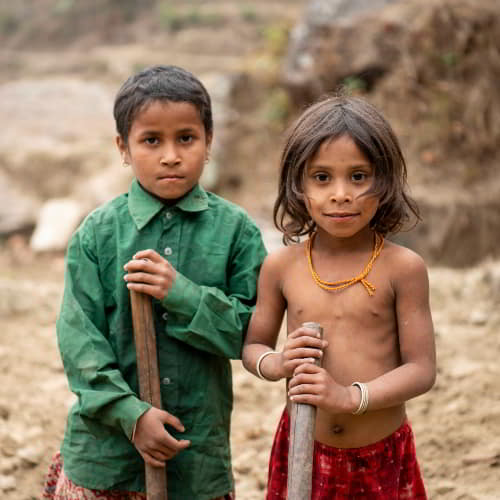 Children in child labor due to poverty