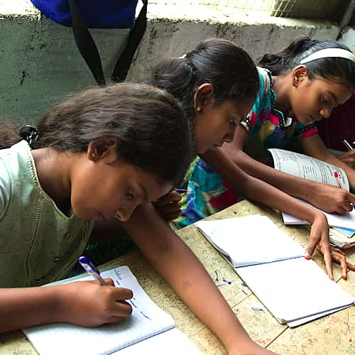 Young girls receiving education through GFA World Child Spnsorship Program