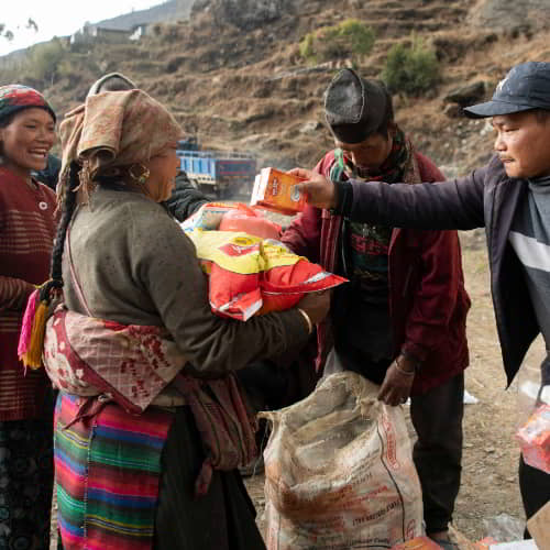 GFA World disaster relief teams supply distribution in Nepal
