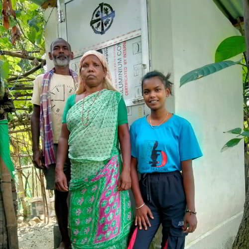 Family enjoys safety and sanitation through GFA World outdoor toilet