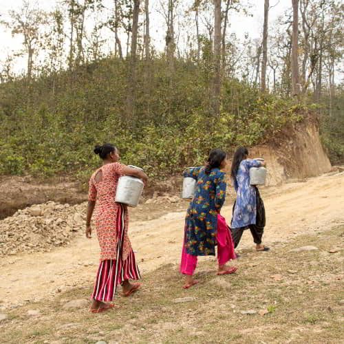 Walking long distances to acquire water that is often contaminated