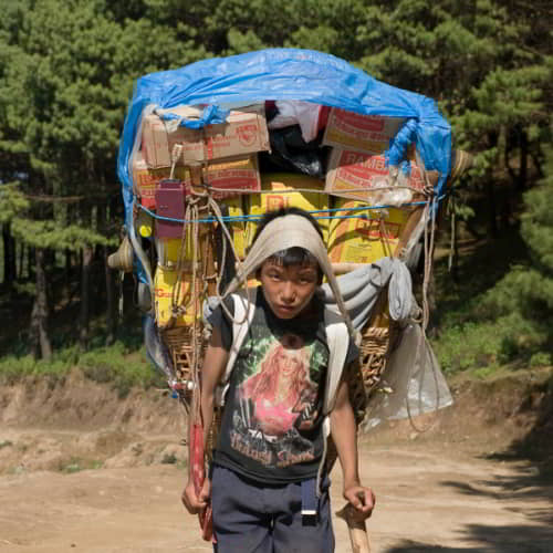 Child in hard labor in Nepal