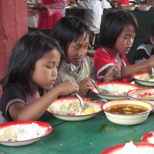 GFA World child sponsorship program provides a daily nutritious meal to children