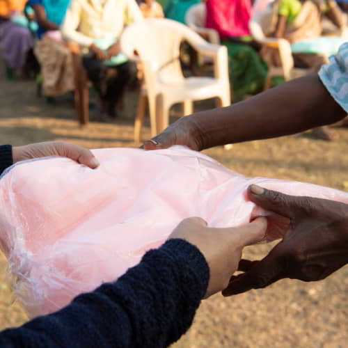 GFA World gift distribution of mosquito nets
