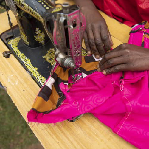 GFA World income generating gifts of sewing machines and vocational training tailoring classes help break the poverty mindset