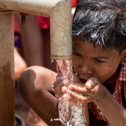 Clean water solution GFA World Jesus Wells provides drinking water to children