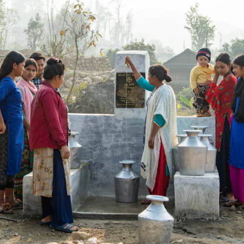 Women and children can draw clean water through GFA World Jesus Wells