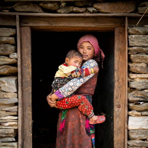 Mother and child in poverty