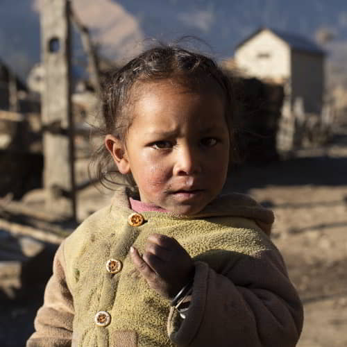 Young girl in poverty