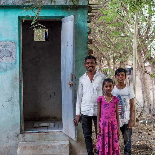 Family blessed with safety and dignity through GFA World outdoor toilets