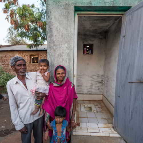 GFA World outdoor toilet provides sanitation to families