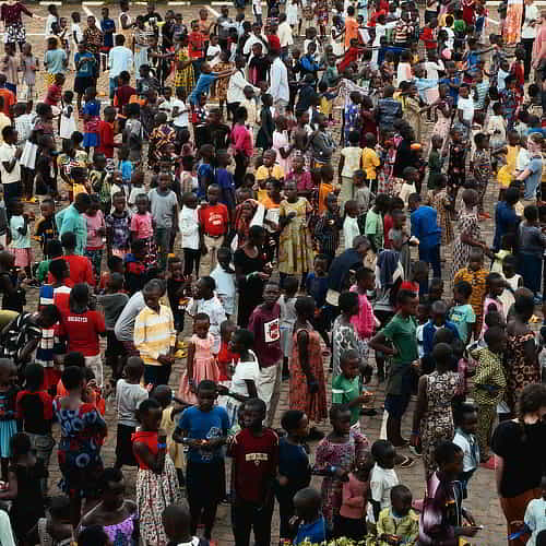 Crowd in Rwanda Africa