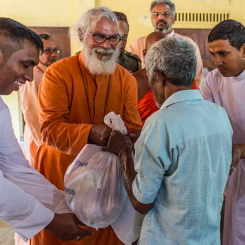 KP Yohannan distributing much needed gifts to the least of these