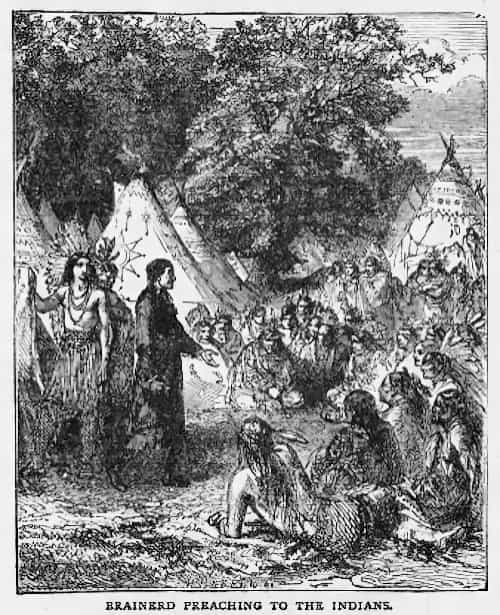 What do Christian missionaries do? David Brainerd preaching to the Indians