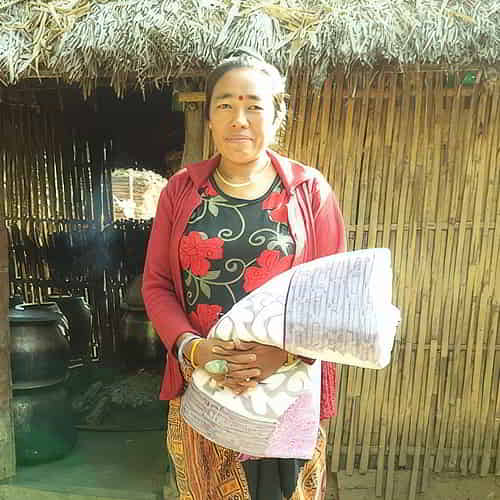 Kacia received a gift of warm blankets through the active role of Christian missionaries of GFA World