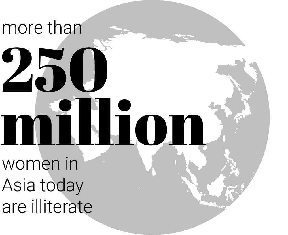 More than 250 million women in Asia today are illiterate