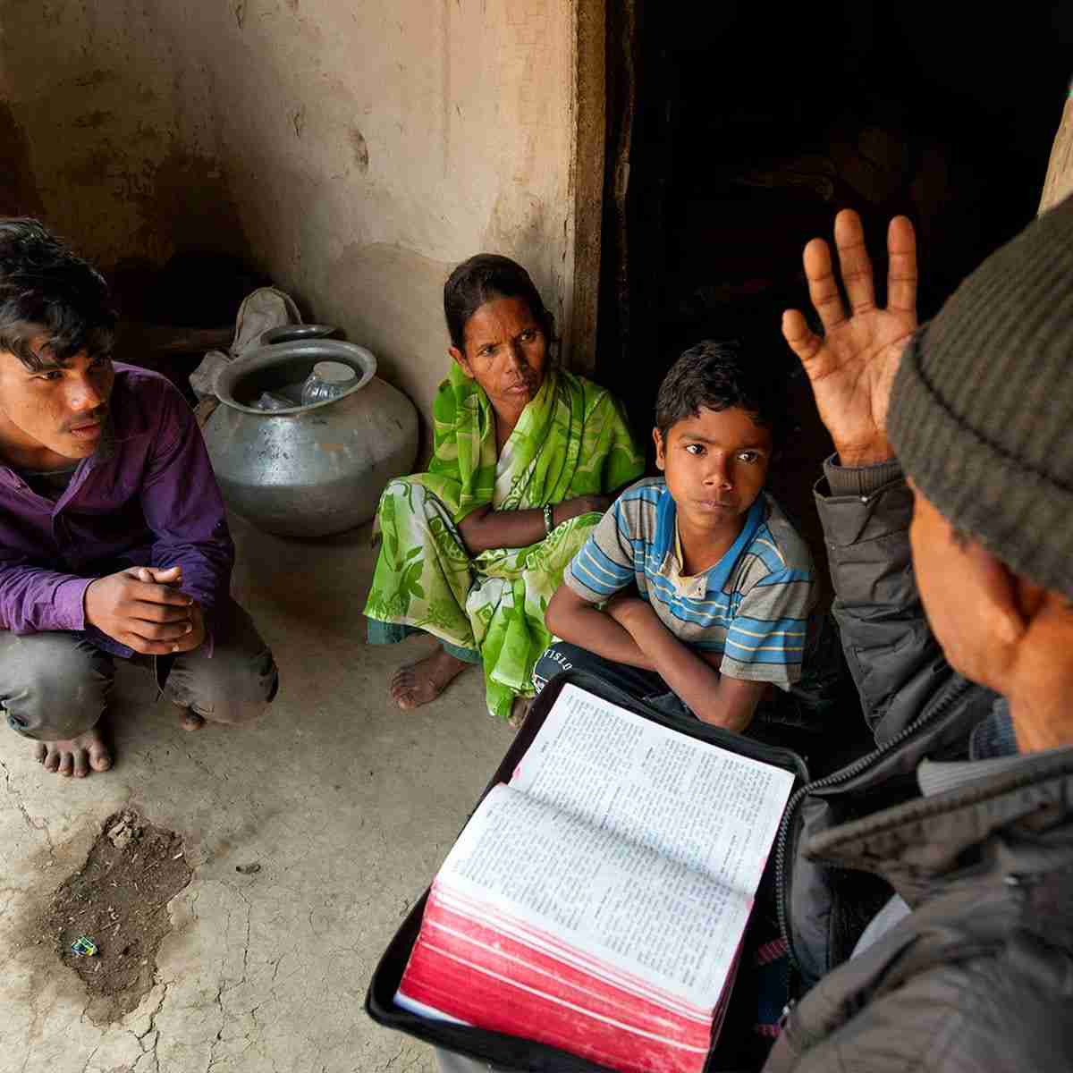 National missionary shares the message of Hope from the Bible to a young family
