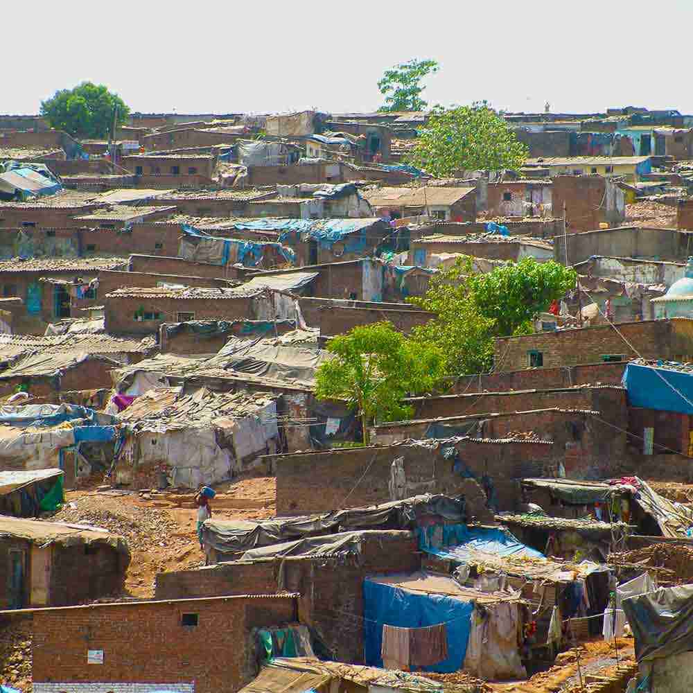 Slum houses and shanties