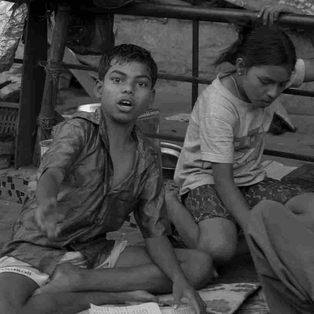 Children in poverty living in the slums