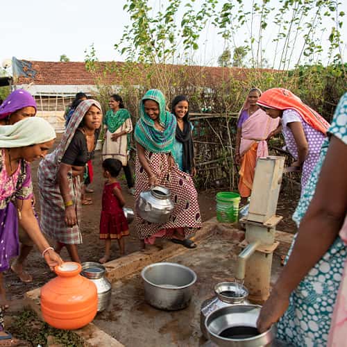 Women from this village collect clean water through GFA World Jesus Wells