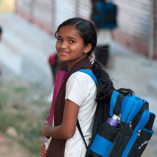 Young girl spared from period poverty through GFA World (Gospel for Asia) child sponsorship program