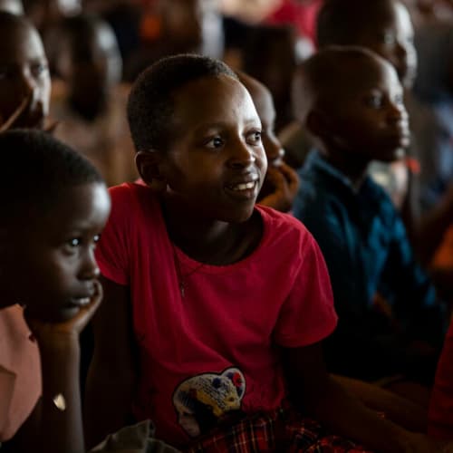 GFA World (Gospel for Asia) film team missionaries share Jesus to children in Rwanda, Africa