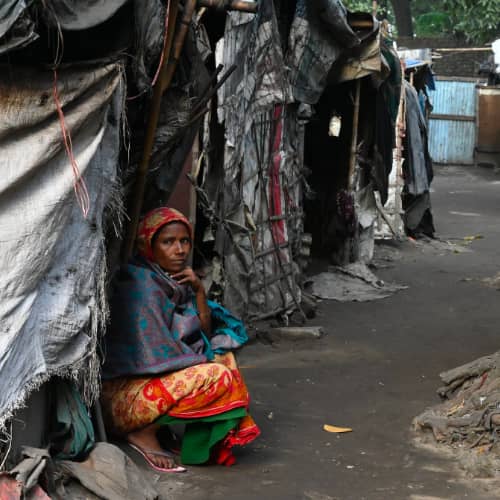 Woman from a slum in Bangladesh in period poverty