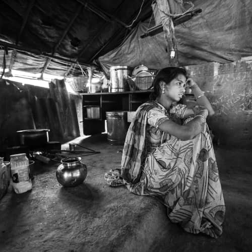 Woman in poverty from South Asia