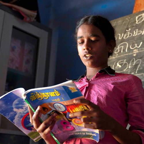 Girl from Sri Lanka receiving education and hope through GFA World's child sponsorship program