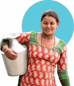 Woman holding a jar of clean water from Jesus Wells